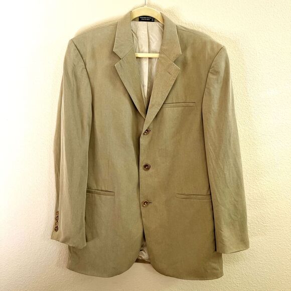 Geoffrey Beene Vintage Mens Tan Blazer Sports Jacket Geoffrey Beene Mens Tan 397 - Picture 2 of 15